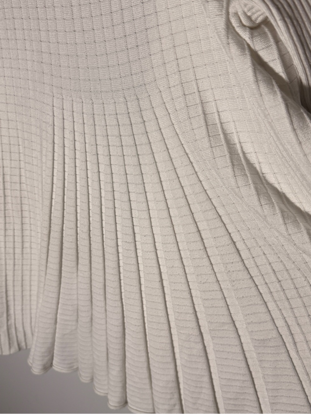 Lane Bryant Cream Ribbed Open-Front Short-Sleeve Cardigan - Picture 4 of 5